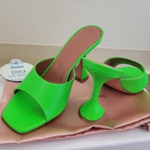 SOLD Amina Muaddi Lupita Green Mule Heels size IT 39 (US 8)